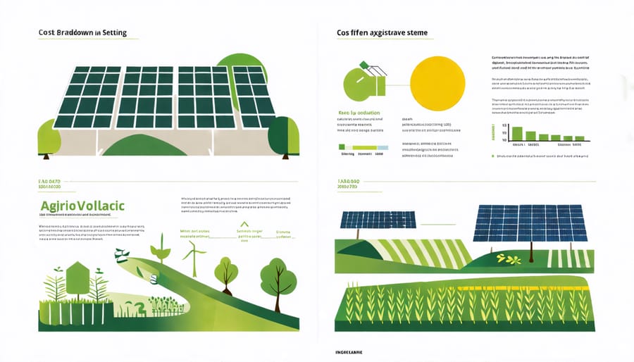 Chart displaying the initial investment costs related to agrivoltaic systems including panels and installation