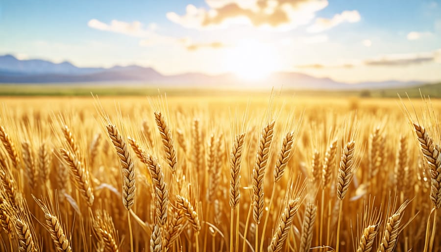 Field of drought-tolerant wheat crops in Alberta