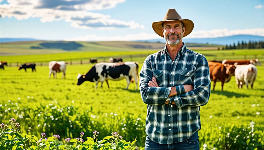 Successful regenerative farmer in Alberta showcasing their thriving land