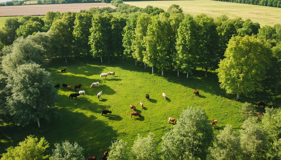 Integrated agroforestry system showcasing silvopasture practices in Alberta