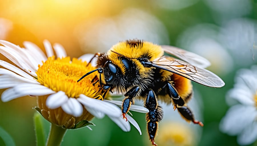 Bumblebee pollinating a flower, representing the importance of pollinators in agriculture