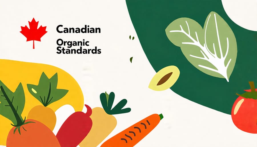 Canadian Organic Standards logo with fresh organic produce.