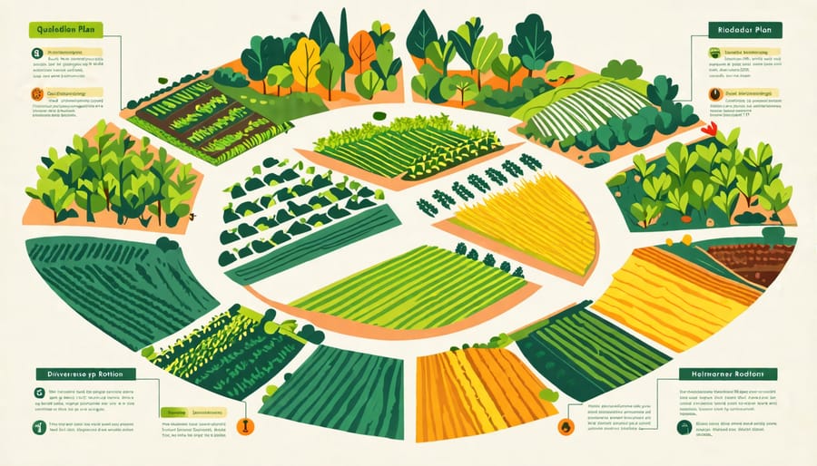 Diagram showing an example crop rotation sequence