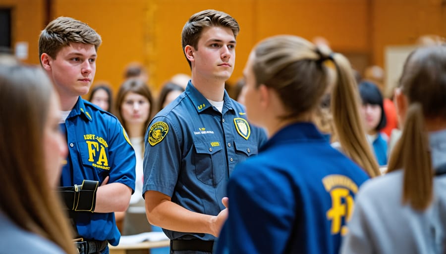 Students engaged in leadership development activities through FFA