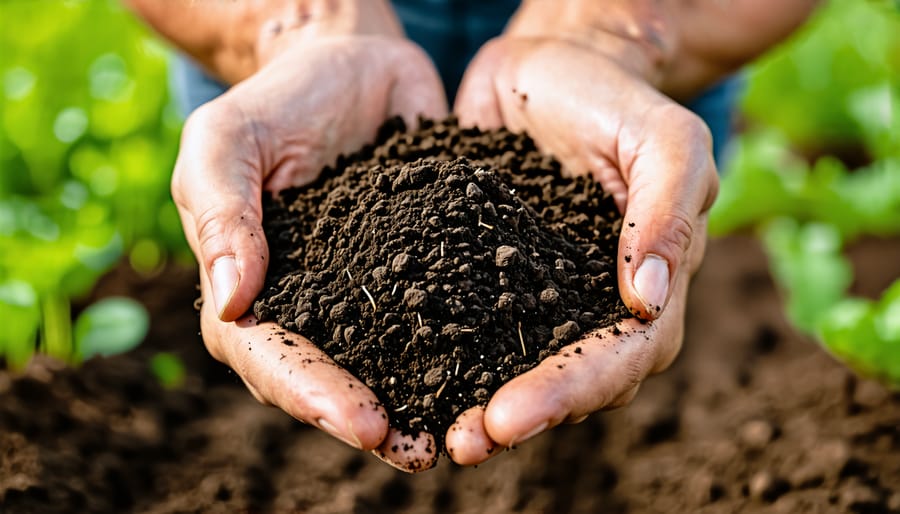 Healthy soil with good structure and organic content