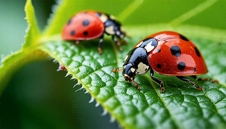 Beneficial ladybugs used for natural pest control in organic farming