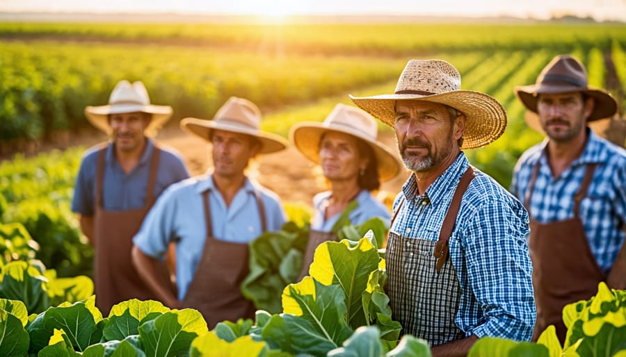 Diverse group of Alberta farmers attending an organic farming workshop