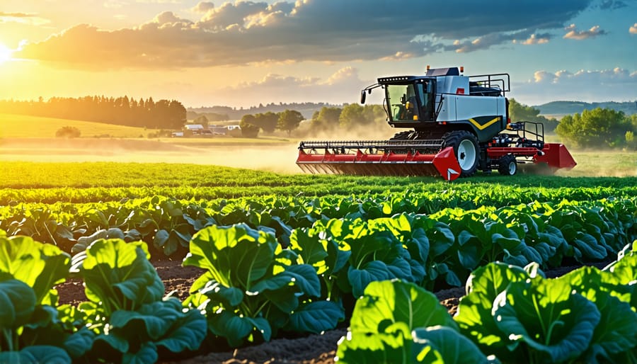 Autonomous robotic harvester working in a vegetable field