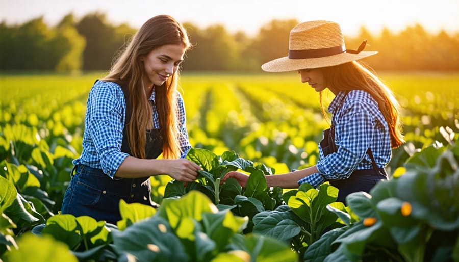 Agricultural students participating in fieldwork and experiential learning