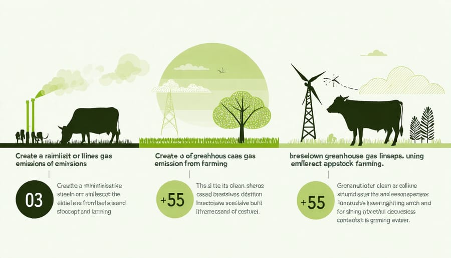 Infographic illustrating the sources of livestock farming emissions