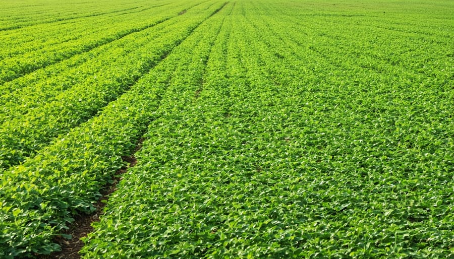 Cover crops providing soil coverage and nutrients in a farm field