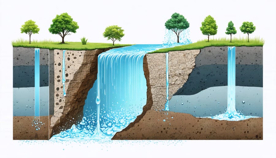 Illustration of groundwater stored in an aquifer, demonstrating the concept of underground source water