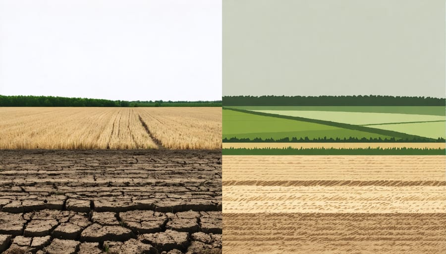 Contrast between degraded and regenerated agricultural land