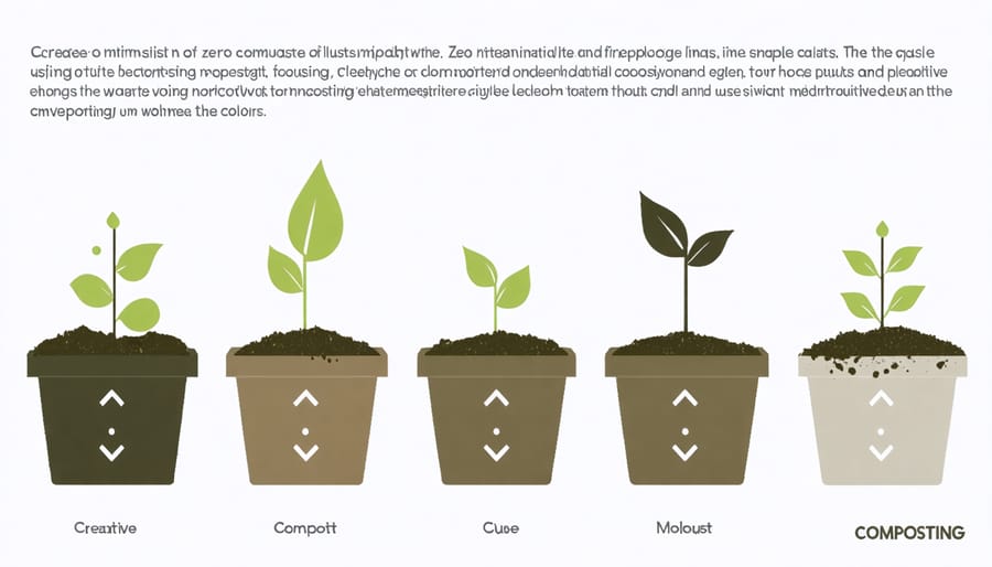 Infographic showing the steps involved in zero waste composting