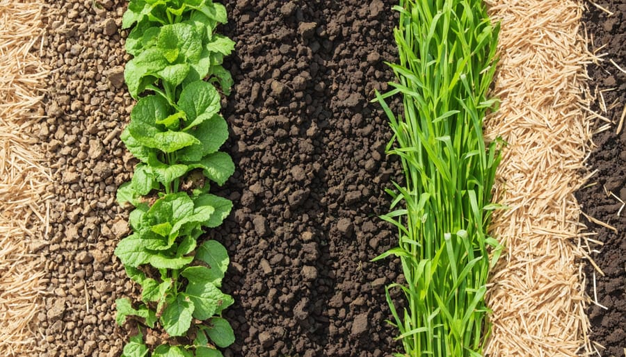 Visual comparison of different types of organic farm waste including straw, manure, and food processing byproducts