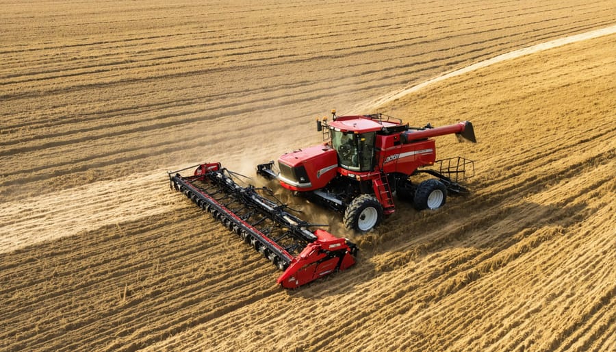 Large no-till seeder implementing precision agriculture practices in an Alberta field