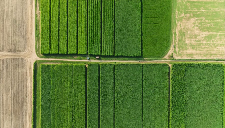 Aerial photograph of Red Deer Valley farmland showcasing climate-smart agricultural practices