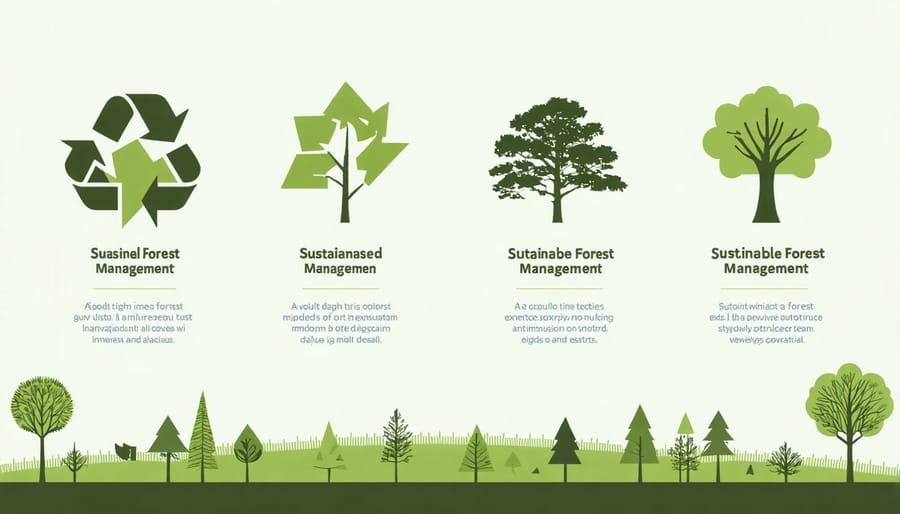 Visual diagram illustrating sustainable forestry practices and agricultural integration in the boreal zone