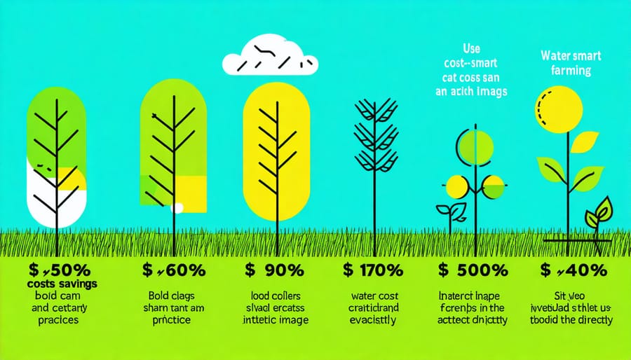 Chart displaying annual cost savings from various water efficiency measures on farms