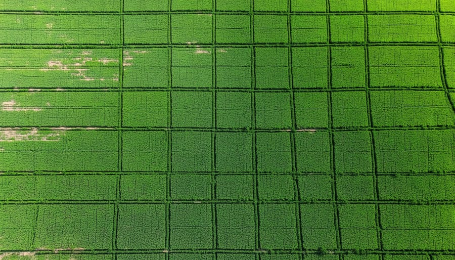 Bird's eye view of an Alberta farm using bio-geo farming methods