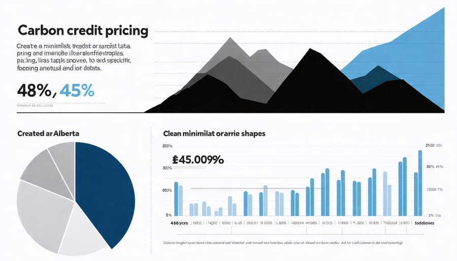 Graph displaying carbon credit market trends and pricing structures in Alberta