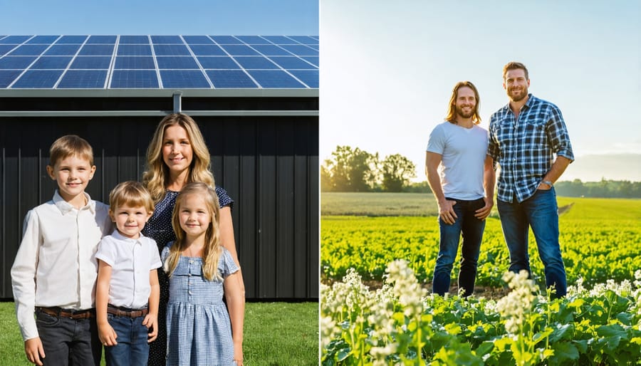 Before and after comparison of Davidson Family Farm's transition to agrivoltaics