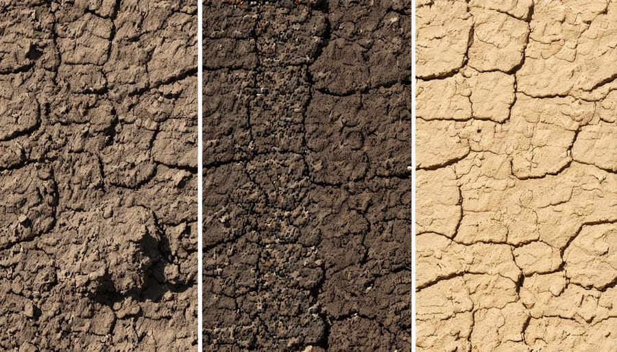 Two soil samples displaying the difference between well-managed and poorly managed dry climate soil