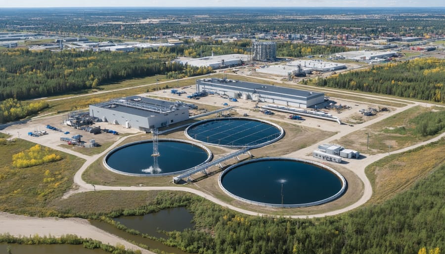 Modern water treatment facility in Edmonton showing filtration systems and sustainable infrastructure