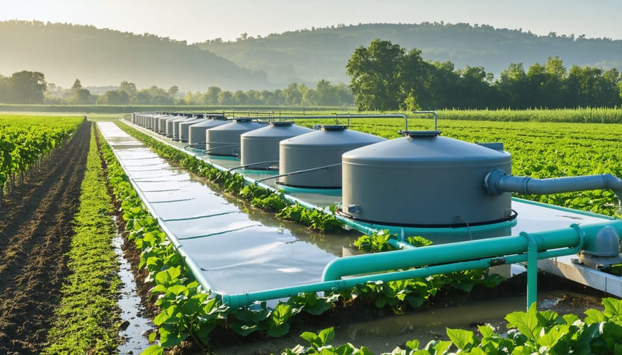 Rainwater collection and storage system at Mountain View Farm in Alberta