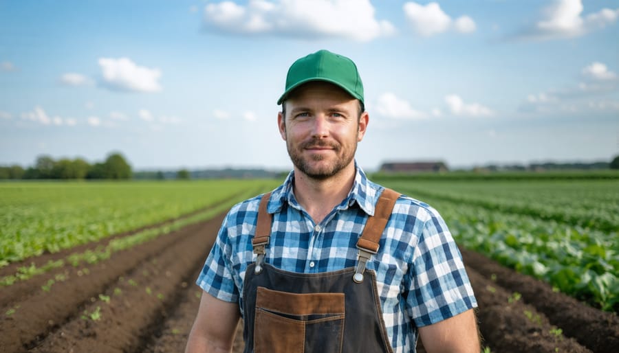 Alberta farmer conducting soil carbon measurements in a regenerative agriculture field