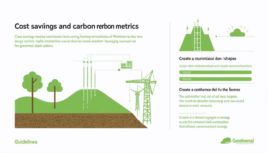 Visual comparison of traditional vs geothermal farming costs and environmental impact