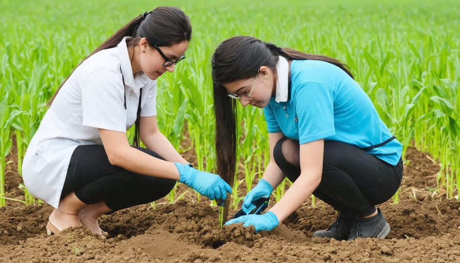 Agricultural students conducting practical field work as part of agroecology training