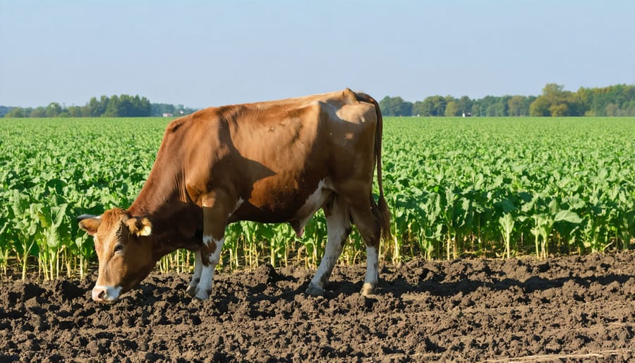 Cattle integrated into cover cropped field showing regenerative grazing practices