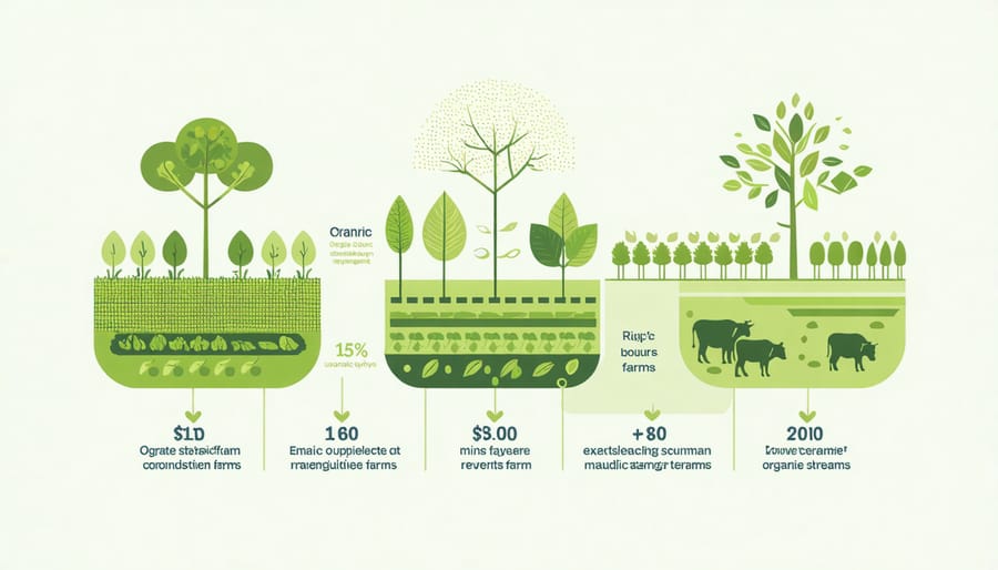 Visual diagram of diversification strategies for organic farm income