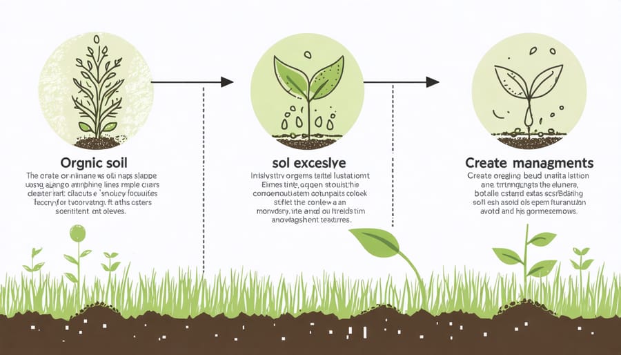 Visual diagram explaining organic soil management methods and their water quality benefits