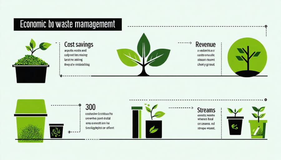 Visual diagram of financial benefits from organic waste management systems