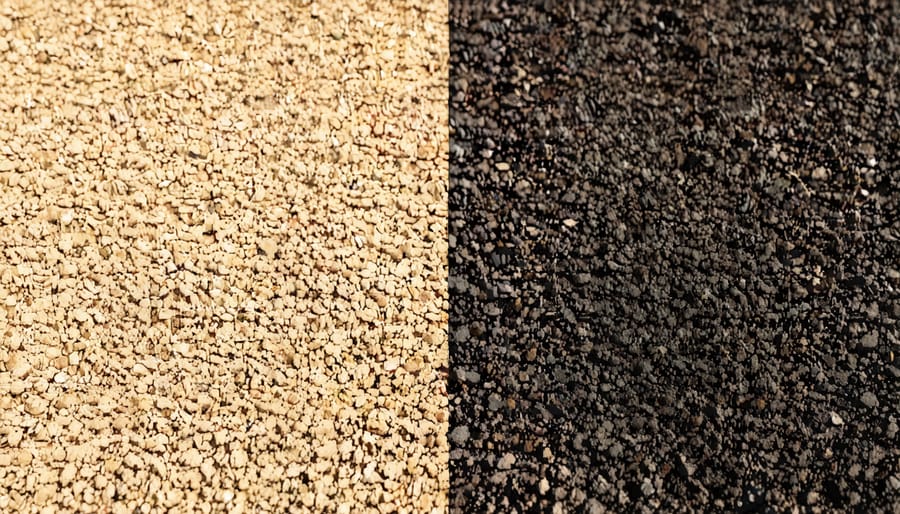 Side-by-side comparison of prairie soil and high organic matter soil