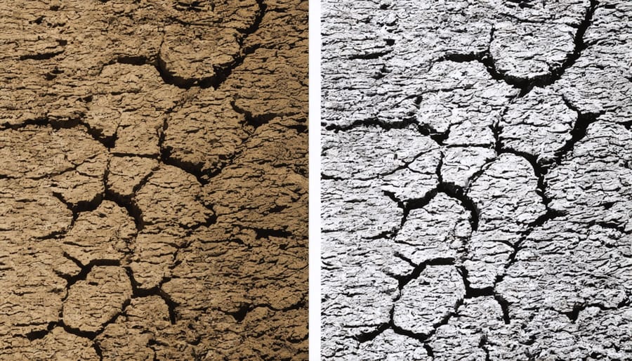 Side-by-side comparison of healthy soil with good structure and unhealthy compacted soil