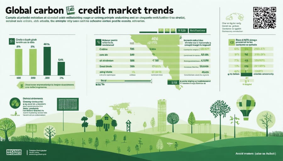 Chart displaying carbon credit price trends across global markets with emphasis on Canadian prices