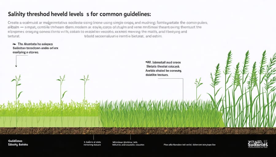 Chart displaying soil salinity tolerance levels for different crop types