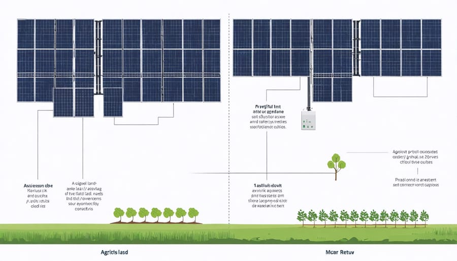 Infographic showing land classification zones and solar panel installation requirements