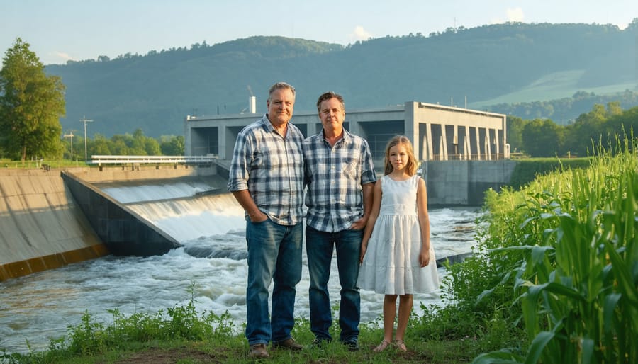 Alberta farmers proudly showcasing their working hydroelectric system