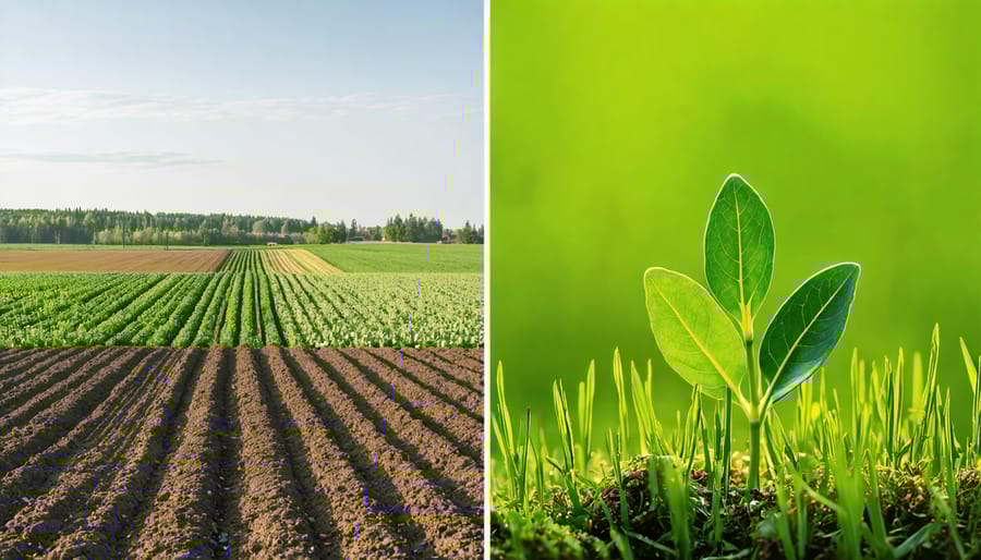 Comparison of conventional monoculture farming with integrated agroecological farming systems