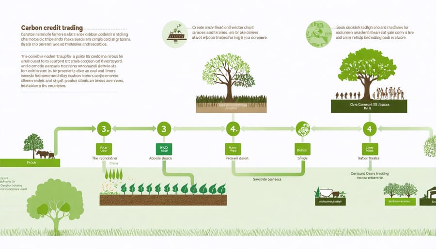 Visual diagram explaining how farmers participate in carbon credit markets