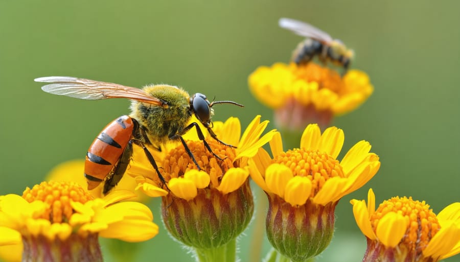 Ladybugs and parasitic wasps on flowering plants adjacent to farm shelterbelt trees