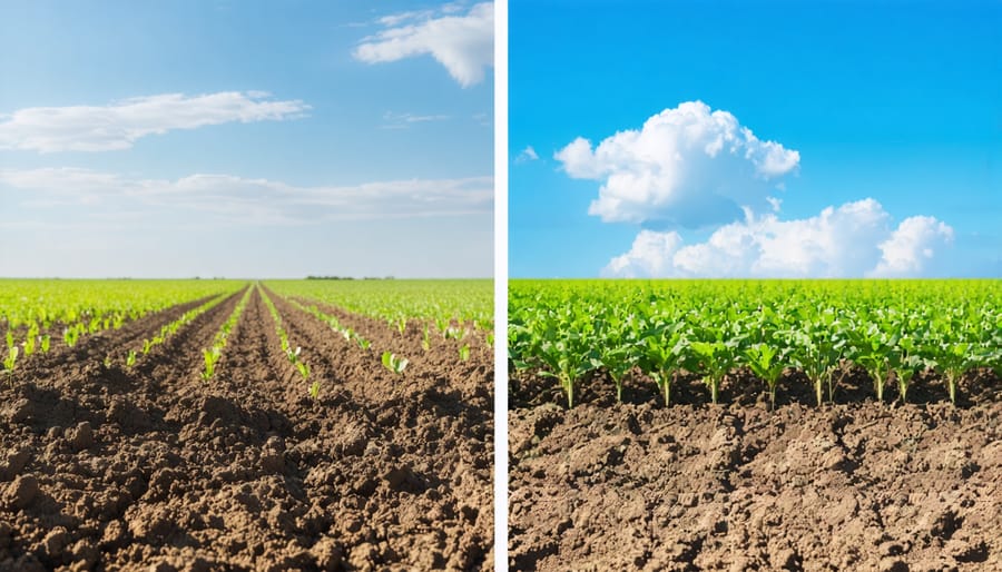 Side-by-side comparison of traditional and climate-smart farming practices on Alberta farmland