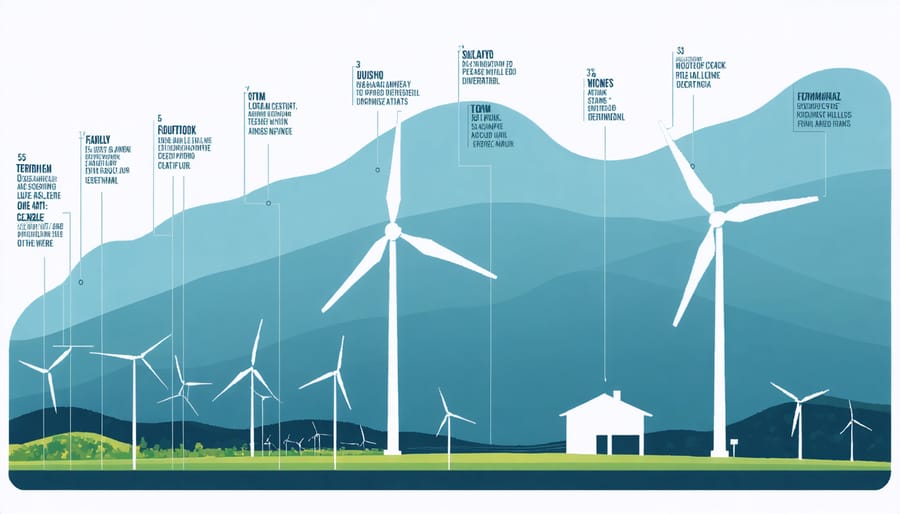 Illustrated comparison of various wind turbine types suitable for agricultural applications