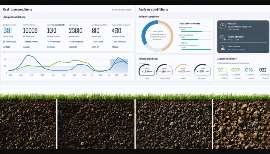 Interactive dashboard displaying machine learning soil analysis with matching field imagery