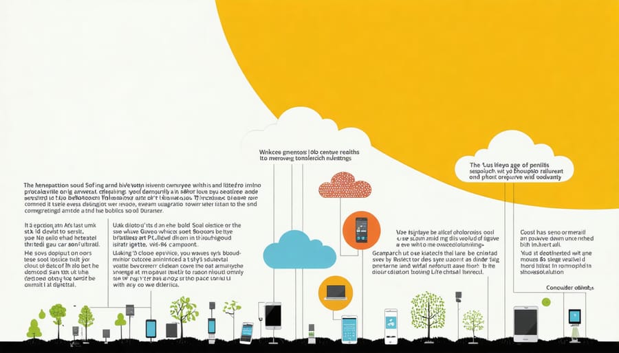 Diagram illustrating how soil sensors connect to farm management systems through AI technology