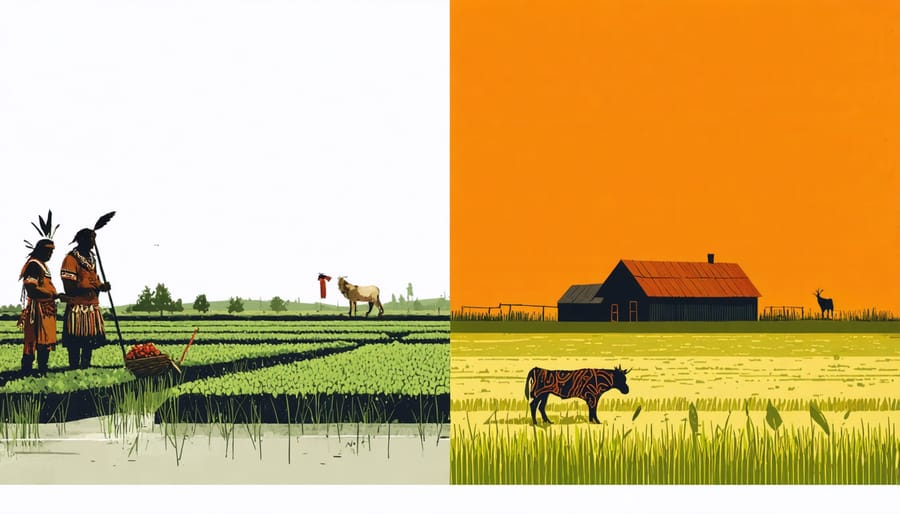 Side-by-side comparison of traditional and modern organic farming techniques